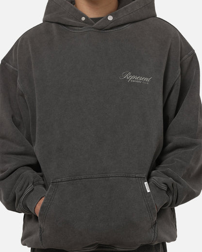 Represent Owners Club Script Hoodie Vintage Grey