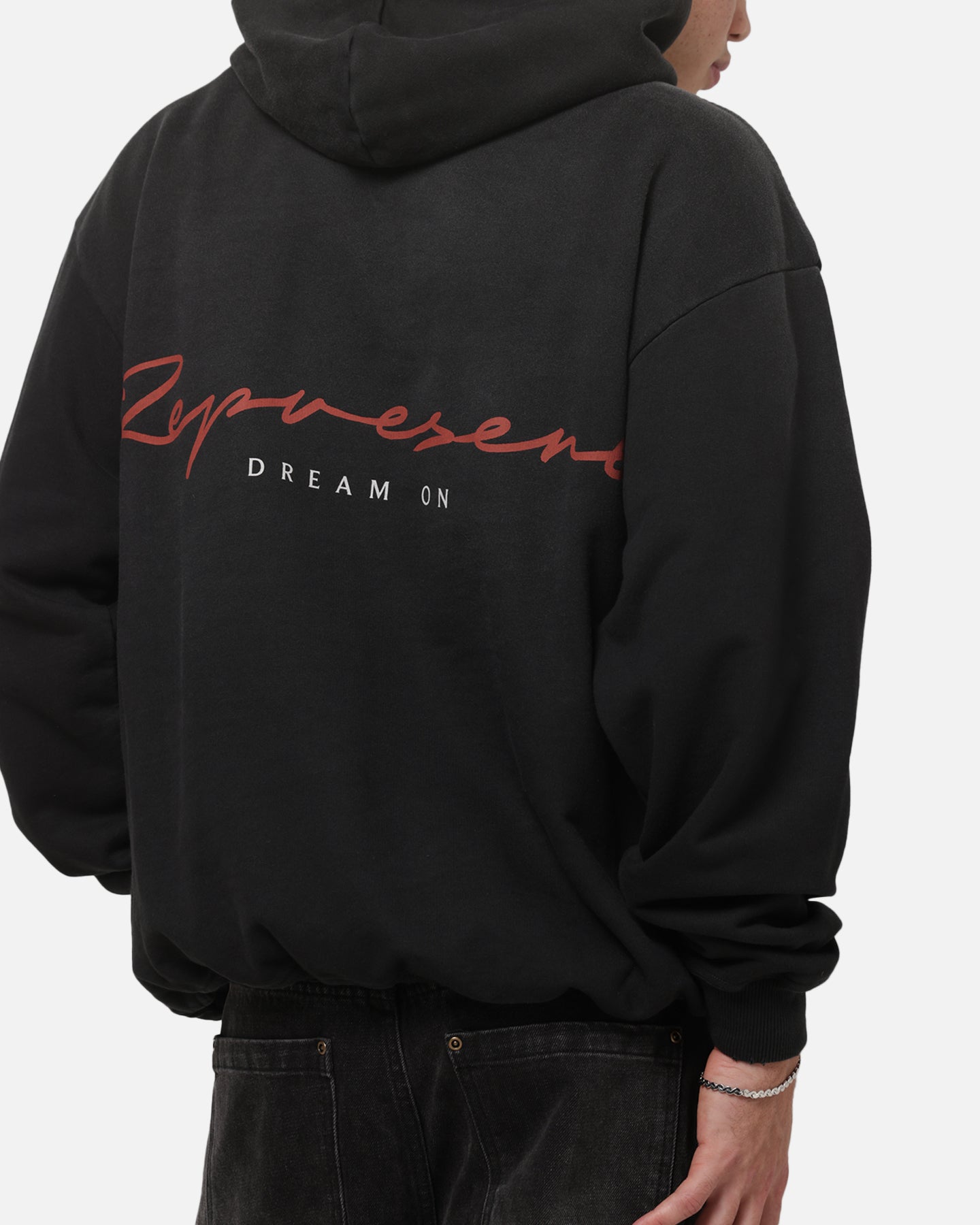 Represent Chrome Flight Hoodie Stained Black