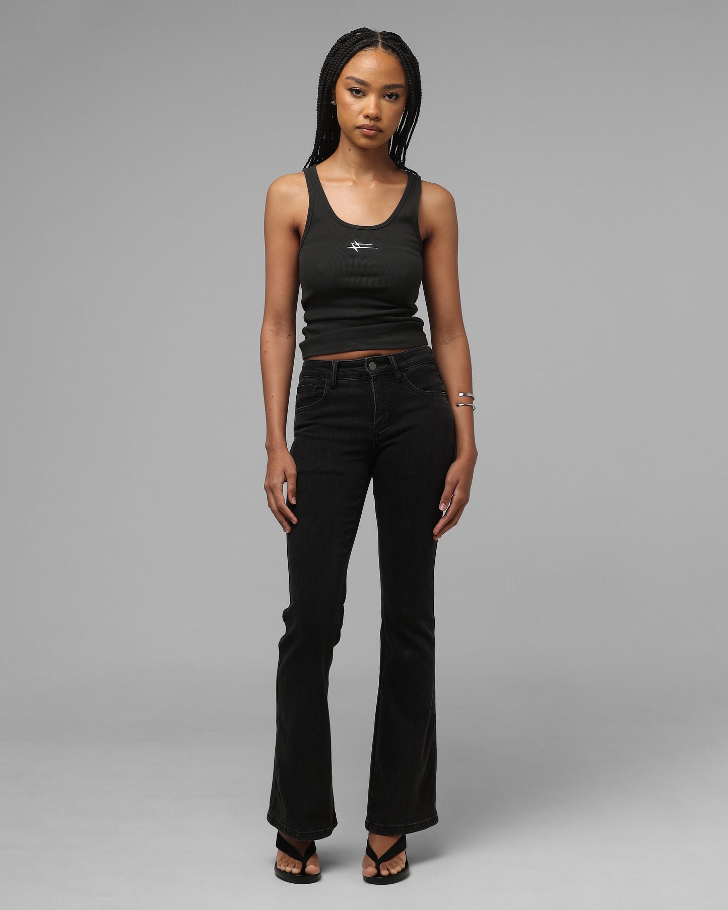 Loiter Women's Hybrid Scoop Neck Tank Charcoal
