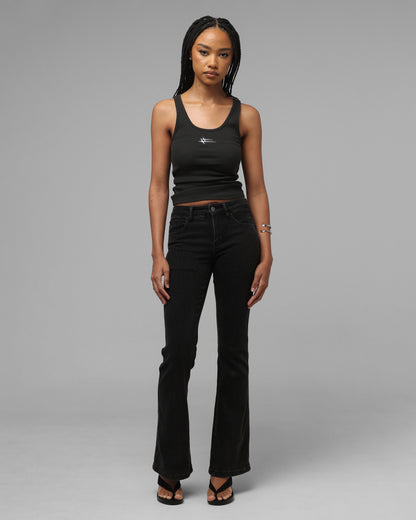Loiter Women's Hybrid Scoop Neck Tank Charcoal