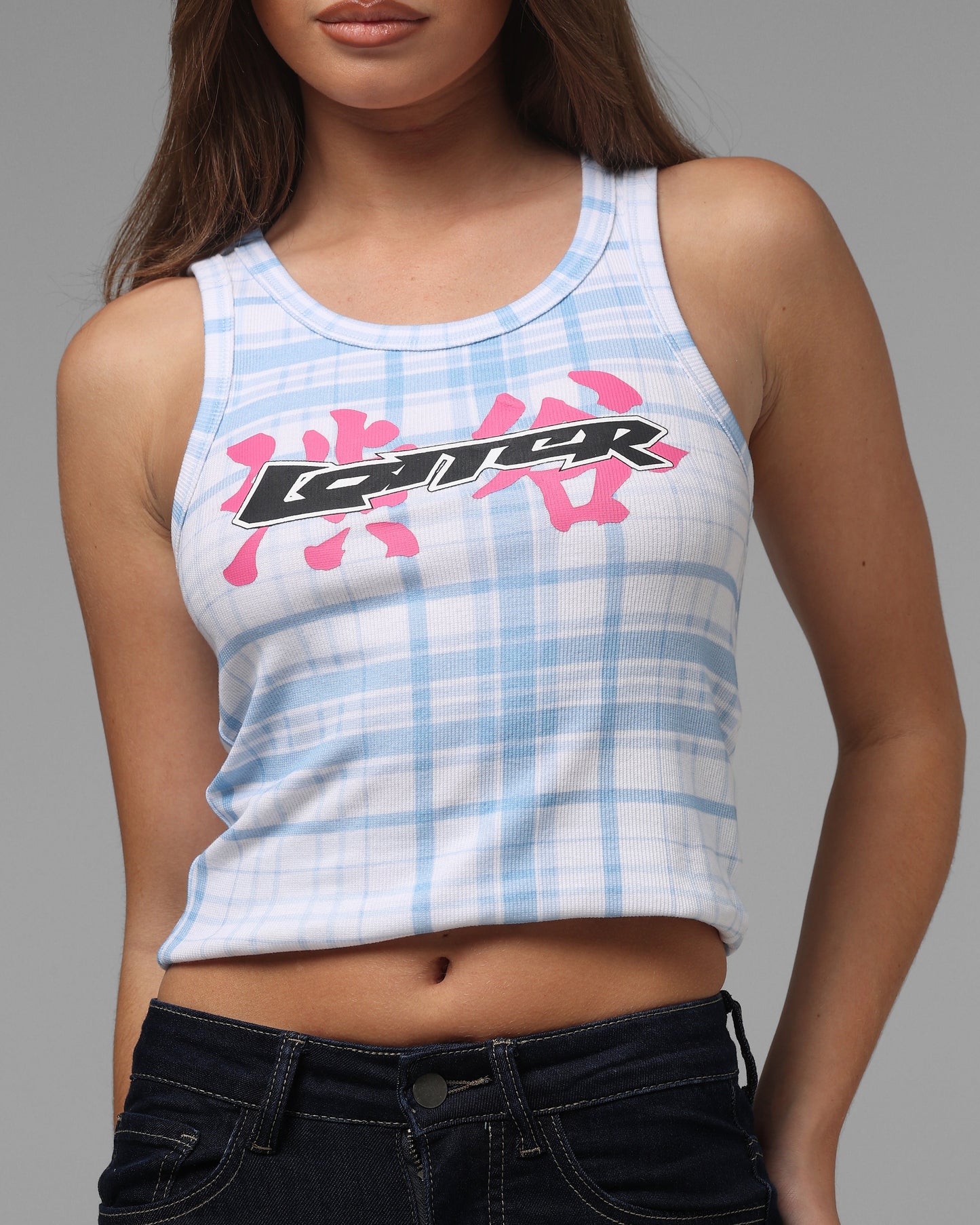 Loiter Women's Shibuya Tank Blue Plaid