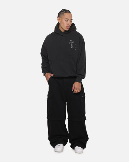 Saint Morta Graves Boxy Hoodie Washed Black