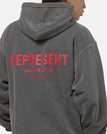 Represent Owners Club Hoodie Washed Black